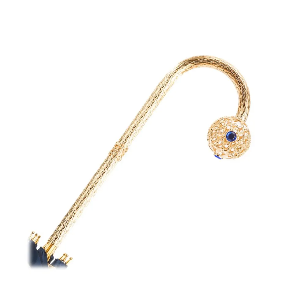 Pasotti Ombrelli 1956 - 189 21065-13 P17 - Blue Petal Luxury Umbrella - Luxury Artisan High Quality Umbrella - Avvenice