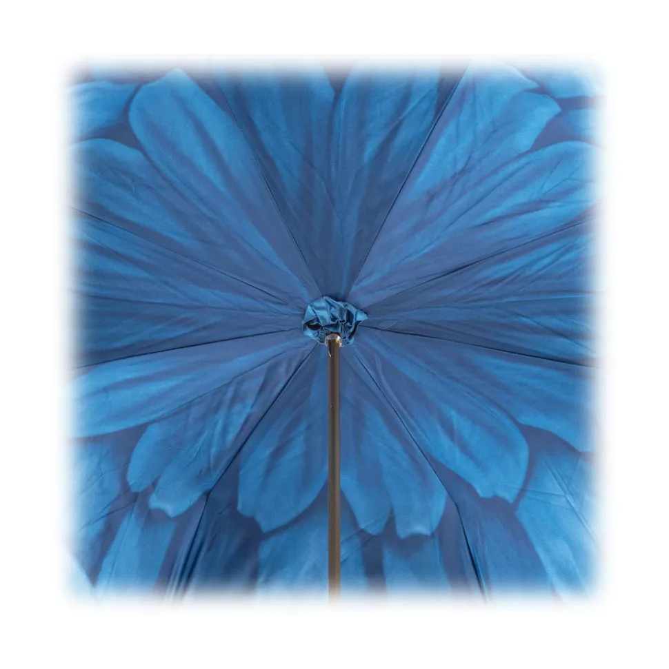 Pasotti Ombrelli 1956 - 189 21065-13 P17 - Blue Petal Luxury Umbrella - Luxury Artisan High Quality Umbrella - Avvenice