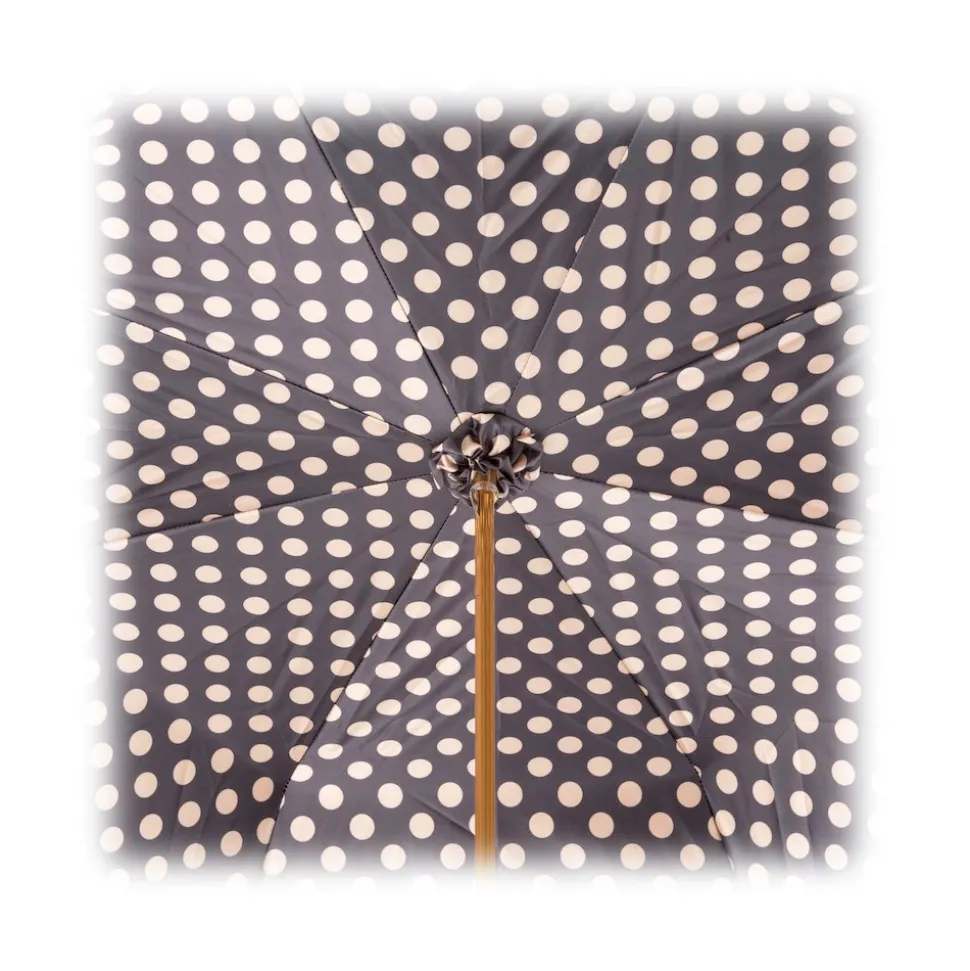Pasotti Ombrelli 1956 - 189 55874-164 U14 - Classic Tone Umbrella with Polka Dots - Luxury Artisan High Quality Umbrella - Avvenice