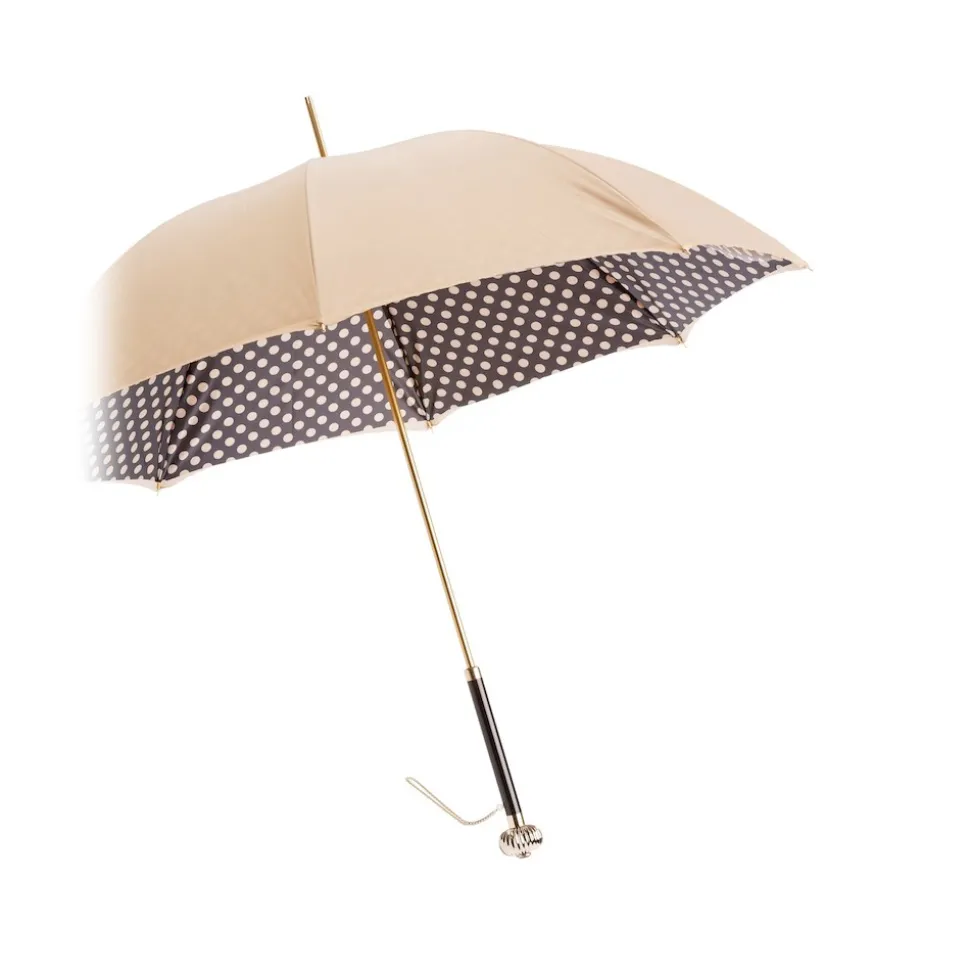 Pasotti Ombrelli 1956 - 189 55874-164 U14 - Classic Tone Umbrella with Polka Dots - Luxury Artisan High Quality Umbrella - Avvenice