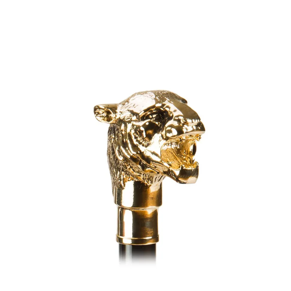 Pasotti Ombrelli 1956 - 189 52417-12 W35 - Spotted Umbrella with Golden Tiger - Luxury Artisan High Quality Umbrella - Avvenice