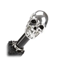 Pasotti Ombrelli 1956 - 64 PNT W33 - Skull Print Umbrella - Silver Skull - Luxury Artisan High Quality Umbrella - Avvenice