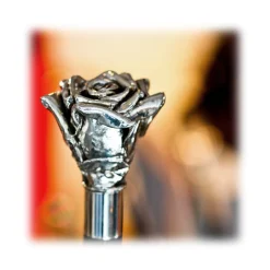 Pasotti Ombrelli 1956 - BA W43 - Silver Rose Stick - Luxury Artisan High Quality Stick - Avvenice