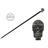 Pasotti Ombrelli 1956 - BA W333NE - Swarovski® Black Skull Stick - Luxury Artisan High Quality Stick - Avvenice