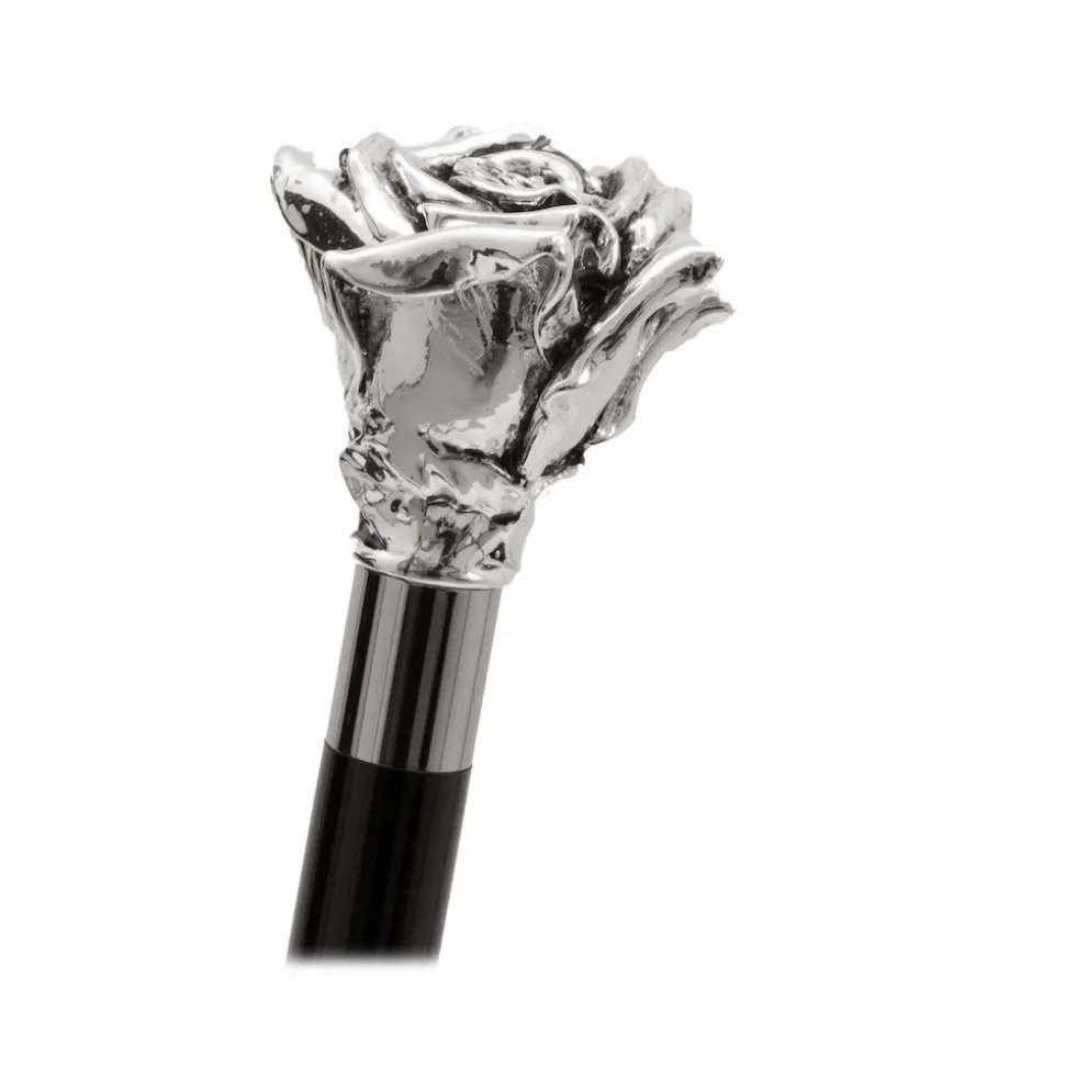 Pasotti Ombrelli 1956 - CS W43 - Rose Silver Shoehorn - Luxury Artisan High Quality Umbrella - Avvenice