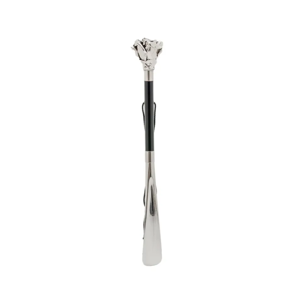 Pasotti Ombrelli 1956 - CS W43 - Rose Silver Shoehorn - Luxury Artisan High Quality Umbrella - Avvenice