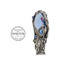 Pasotti Ombrelli 1956 - 185N 21284-17 W68PB - Blue Swarovski® Umbrella - Luxury Artisan High Quality Umbrella - Avvenice