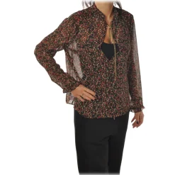Patrizia Pepe - Blouse in Floral Pattern - Black/Pattern - Shirt - Made in Italy - Luxury Exclusive Collection - Avvenice