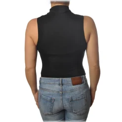 Patrizia Pepe - Body Sleeveless with Crossed V-neck - Black - Shirt - Made in Italy - Luxury Exclusive Collection - Avvenice