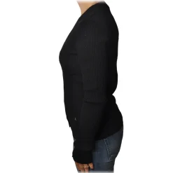 Patrizia Pepe - Cardigan Model with Buttons and V-neck - Black - Pullover - Made in Italy - Luxury Exclusive Collection - Avvenice