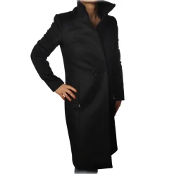 Patrizia Pepe - Coat 3/4 Double Breasted Closure - Black - Jacket - Made in Italy - Luxury Exclusive Collection - Avvenice