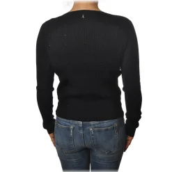 Patrizia Pepe - Crew-neck Ribbed Sweater - Black - Pullover - Made in Italy - Luxury Exclusive Collection - Avvenice