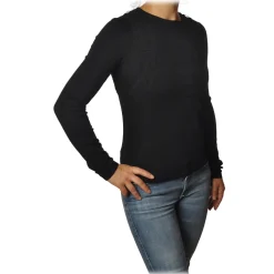 Patrizia Pepe - Crew-neck Sweater with Armhole Detail - Black - Pullover - Made in Italy - Luxury Exclusive Collection - Avvenice