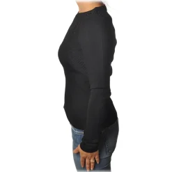 Patrizia Pepe - Crew-neck Sweater with Armhole Detail - Black - Pullover - Made in Italy - Luxury Exclusive Collection - Avvenice