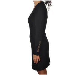 Patrizia Pepe - Dress in Wool with Logo - Black - Dress - Made in Italy - Luxury Exclusive Collection - Avvenice
