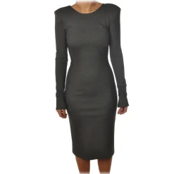 Patrizia Pepe - Dress with Straps and Faux Leather Detail - Black - Dress - Made in Italy - Luxury Exclusive Collection - Avvenice