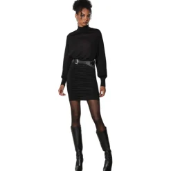 Patrizia Pepe - Dress with Draped Miniskirt - Black - Made in Italy - Luxury Exclusive Collection - Avvenice