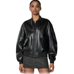 Patrizia Pepe - Faux Leather Padded Bomber Jacket - Black - Jacket - Made in Italy - Luxury Exclusive Collection - Avvenice