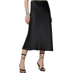Patrizia Pepe - Glossy Fabric Midi Skirt - Black - Skirt - Made in Italy - Luxury Exclusive Collection - Avvenice