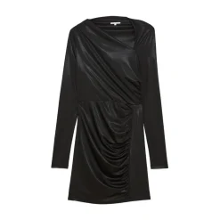 Patrizia Pepe - Glossy Fabric Asymmetrical Neckline Dress - Black - Made in Italy - Luxury Exclusive Collection - Avvenice