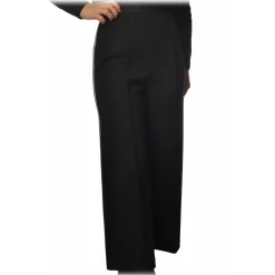 Patrizia Pepe - High Waist Wide Leg Trousers - Black - Trousers - Made in Italy - Luxury Exclusive Collection - Avvenice