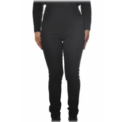 Patrizia Pepe - High Waist Straight Leg Trousers - Black - Trousers - Made in Italy - Luxury Exclusive Collection - Avvenice