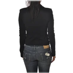 Patrizia Pepe - Jacket Two Buttons with Flaps in Faux Leather - Black - Jacket - Made in Italy - Luxury Exclusive Collection - Avvenice