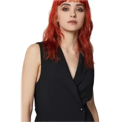 Patrizia Pepe - Jumpsuit with Jacket Lapel Neckline - Black - Made in Italy - Luxury Exclusive Collection - Avvenice