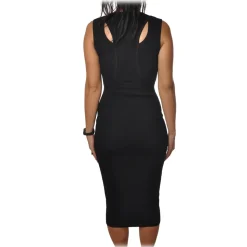 Patrizia Pepe - Knitted Sheath Dress with Opening Detail - Black - Dress - Made in Italy - Luxury Exclusive Collection - Avvenice