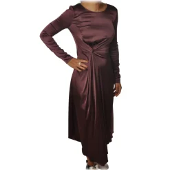 Patrizia Pepe - Long Dress with Long Sleeve - Bordeaux - Dress - Made in Italy - Luxury Exclusive Collection - Avvenice