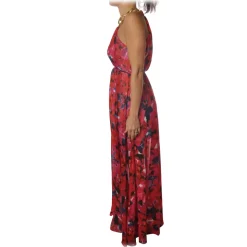 Patrizia Pepe - Long Dress in Floral Pattern - Red - Made in Italy - Luxury Exclusive Collection - Avvenice