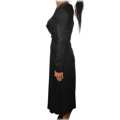 Patrizia Pepe - Long Dress with Long Sleeve - Black - Dress - Made in Italy - Luxury Exclusive Collection - Avvenice