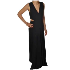 Patrizia Pepe - Long Dress with Split Waist Detail - Black - Dress - Made in Italy - Luxury Exclusive Collection - Avvenice