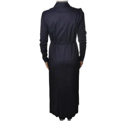 Patrizia Pepe - Long Model Dress with Shirt Collar - Indigo - Dress - Made in Italy - Luxury Exclusive Collection - Avvenice