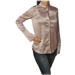 Patrizia Pepe - Long Sleeve Shirt with Buttons - Antique Pink - Shirt - Made in Italy - Luxury Exclusive Collection - Avvenice
