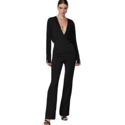 Patrizia Pepe - Long Suit with Blouse and Flared Trousers - Black - Made in Italy - Luxury Exclusive Collection - Avvenice