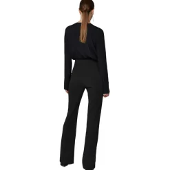 Patrizia Pepe - Long Suit with Blouse and Flared Trousers - Black - Made in Italy - Luxury Exclusive Collection - Avvenice