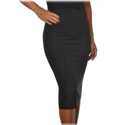 Patrizia Pepe - Midi Sheath Skirt - Black - Skirt - Made in Italy - Luxury Exclusive Collection - Avvenice