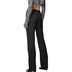 Patrizia Pepe - Pinstripe Patterned Trousers with Strap - Black - Trousers - Made in Italy - Luxury Exclusive Collection - Avvenice