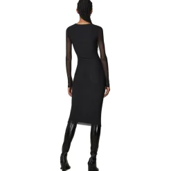 Patrizia Pepe - Sheath Dress with Tulle Sleeves - Black - Made in Italy - Luxury Exclusive Collection - Avvenice