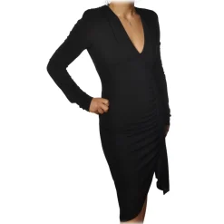 Patrizia Pepe - Sheath Dress with Cross "V" Neckline - Black - Dress - Made in Italy - Luxury Exclusive Collection - Avvenice