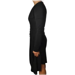 Patrizia Pepe - Sheath Dress with Cross "V" Neckline - Black - Dress - Made in Italy - Luxury Exclusive Collection - Avvenice