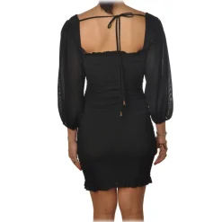 Patrizia Pepe - Sheath Dress with Puff Sleeves - Black - Dress - Made in Italy - Luxury Exclusive Collection - Avvenice