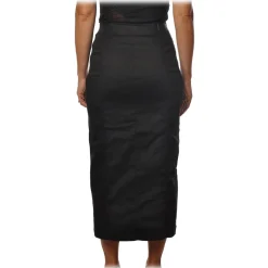 Patrizia Pepe - Sheath Model Midi Skirt in Denim - Black - Skirt - Made in Italy - Luxury Exclusive Collection - Avvenice