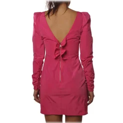 Patrizia Pepe - Sheath Short Dress with Puffed Shoulder Straps - Fuxsia - Dress - Made in Italy - Luxury Exclusive Collection - Avvenice