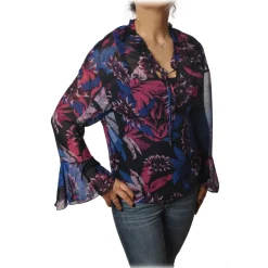 Patrizia Pepe - Shirt Blouse Model in Floral Pattern - Multicolor - Shirt - Made in Italy - Luxury Exclusive Collection - Avvenice