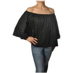 Patrizia Pepe - Shirt Blouse Model with Elastic - Black - Shirt - Made in Italy - Luxury Exclusive Collection - Avvenice