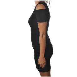 Patrizia Pepe - Short Dress with Short Sleeves and Nude Shoulders - Black - Dress - Made in Italy - Luxury Exclusive Collection - Avvenice