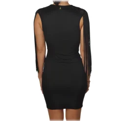 Patrizia Pepe - Short Dress with Fringes and Embroidery - Black - Dress - Made in Italy - Luxury Exclusive Collection - Avvenice