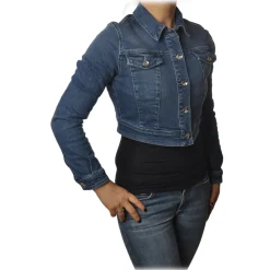 Patrizia Pepe - Short Jeans Model Jacket - Denim - Jacket - Made in Italy - Luxury Exclusive Collection - Avvenice